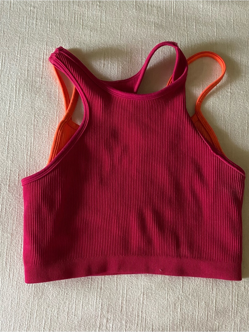 Free People Movement Ribbed Double Colored Crop Top